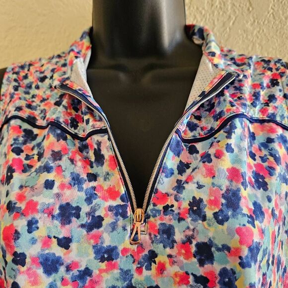 EP NY Ditzy Floral Sleeveless Golf Top - Picture 3 of 8
